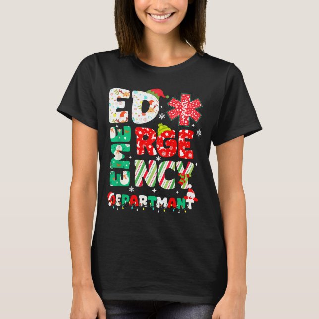 Christmas Emergency Room Er Rn Nurse Department He T-Shirt (Vorderseite)