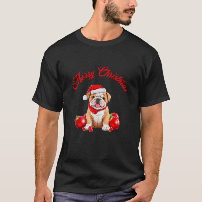 Christmas English Bulldog Men Women Kids  T-Shirt (Vorderseite)