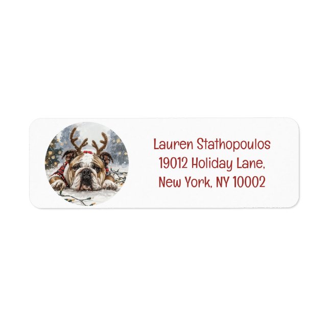 Christmas English Bulldog Reindeer (Vorne)