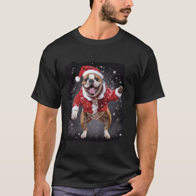 Christmas English Bulldog  T-Shirt (Vorderseite)