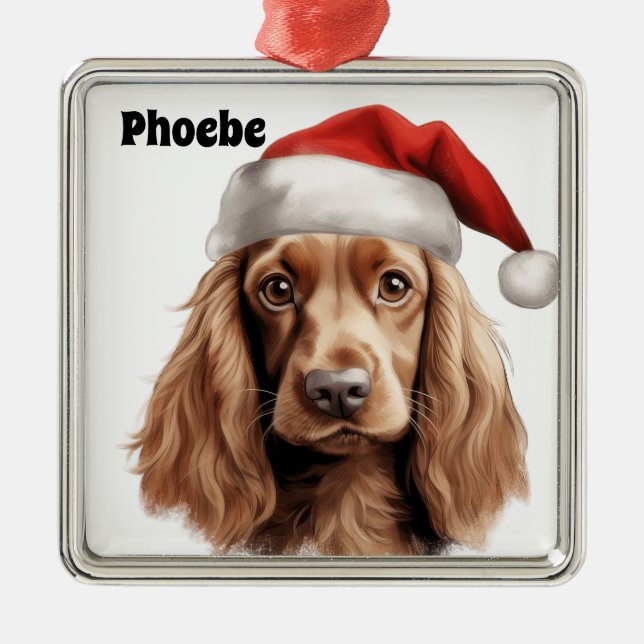 CHRISTMAS ENGLISH COCKER SPANIEL DOG ORNAMENT AUS METALL (Vorne)
