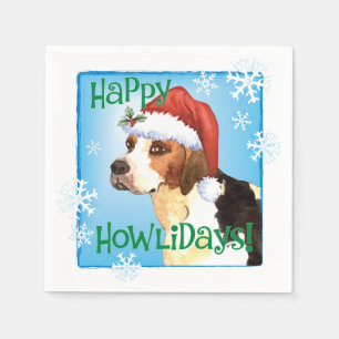 Christmas English Foxhound Napkins Serviette
