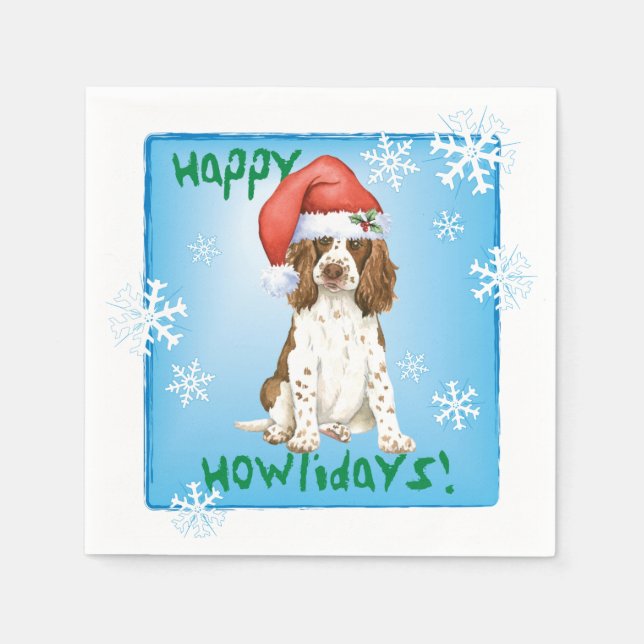 Christmas English Springer Spaniel Napkins Serviette (Vorderseite)