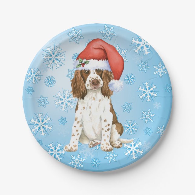 Christmas English Springer Spanisch Paper Plate Pappteller (Vorderseite)