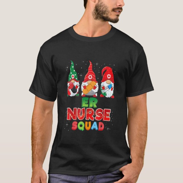Christmas ER Nurse squad  Christmas Gnome T-Shirt (Vorderseite)