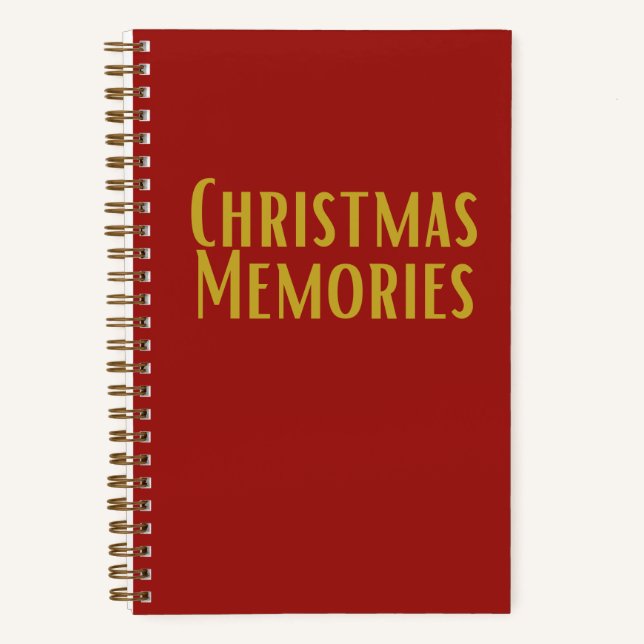 "Christmas Erinnerungen" Red & Gold Christmas Jour Notizbuch (Vorderseite)