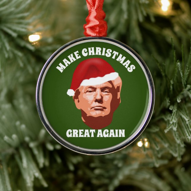 CHRISTMAS ERNEUT GROSSE TRUMP-WEIHNACHTSMANNMÜTZE ORNAMENT AUS METALL (Baum)