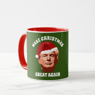 CHRISTMAS ERNEUT GROSSE TRUMP-WEIHNACHTSMANNMÜTZE TASSE