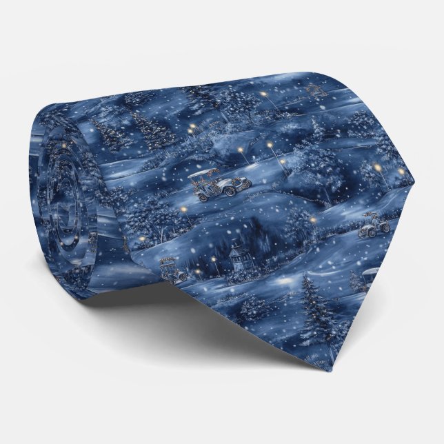 Christmas Eve Golf Course Necktie Krawatte (Gerollt)