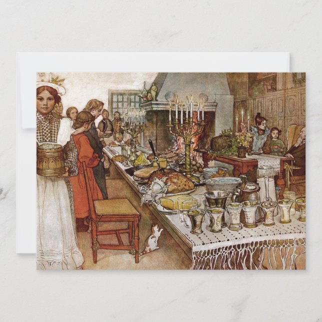 Christmas Eve Julaftonen Feiertagskarte (Vorderseite)