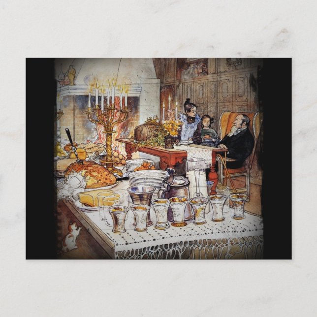 Christmas Eve Julaftonen Feiertagspostkarte (Vorderseite)