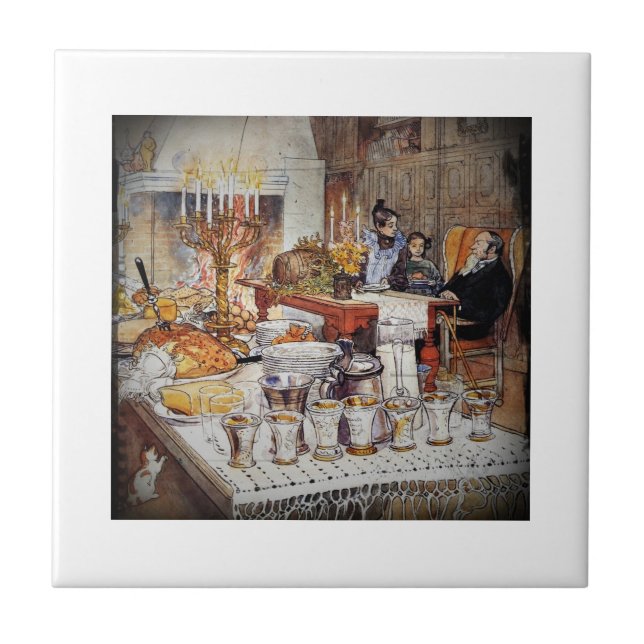 Christmas Eve Julaftonen Fliese (Vorderseite)