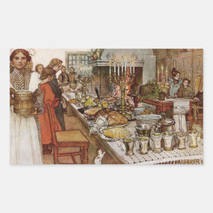 Christmas Eve Julaftonen Rechteckiger Aufkleber