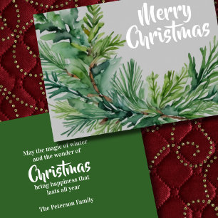 Christmas Evergreen Branch Feiertagskarte