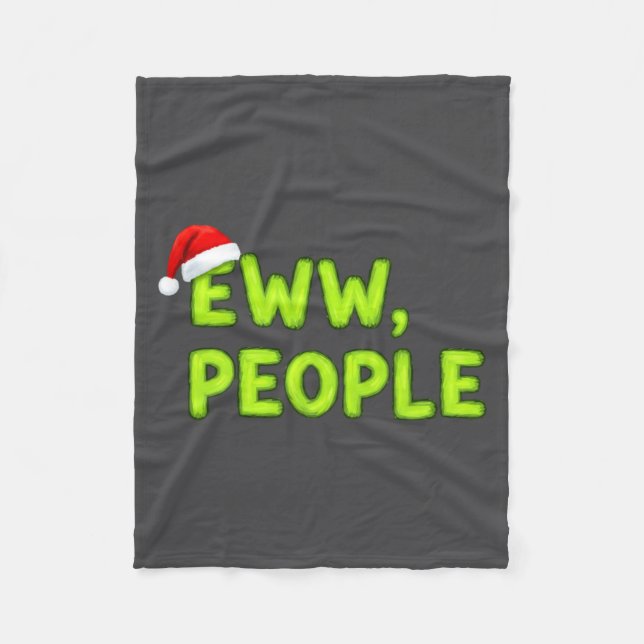 Christmas Eww, People Funny Sarcastic Santa Hat Xm Fleecedecke (Vorderseite)