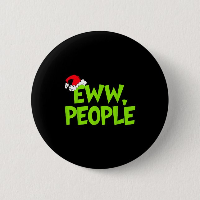 Christmas Eww People Mens Women Funny Santa Hat Gr Button (Vorderseite)