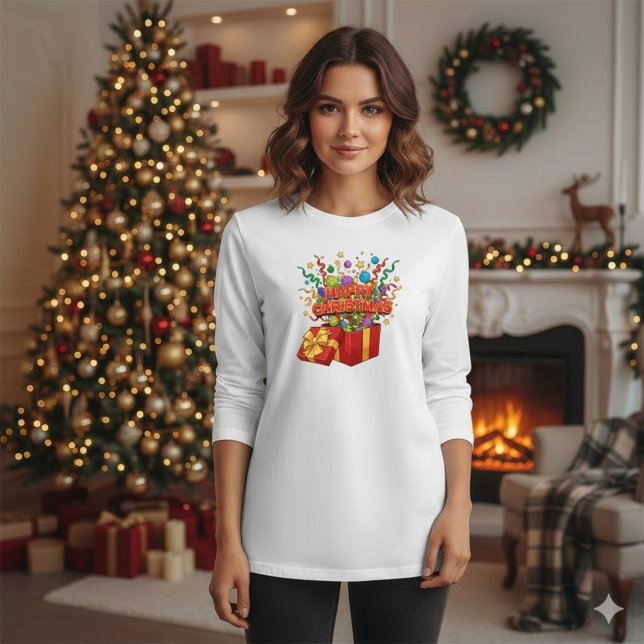 Christmas Exploding Gift Box Ornaments T-Shirt (Von Creator hochgeladen)