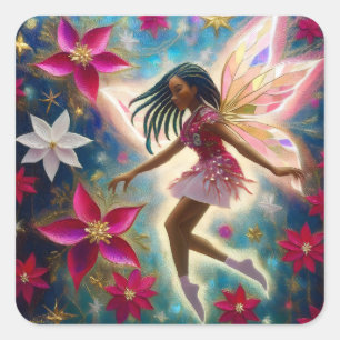 Christmas Fairy Collection - Cornrows Braids Hair Quadratischer Aufkleber