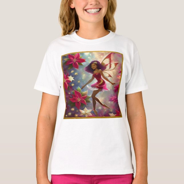 Christmas Fairy Collection Plum Tint Natural Hair T-Shirt (Vorderseite)