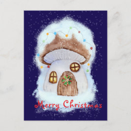 Christmas fairy house postkarte