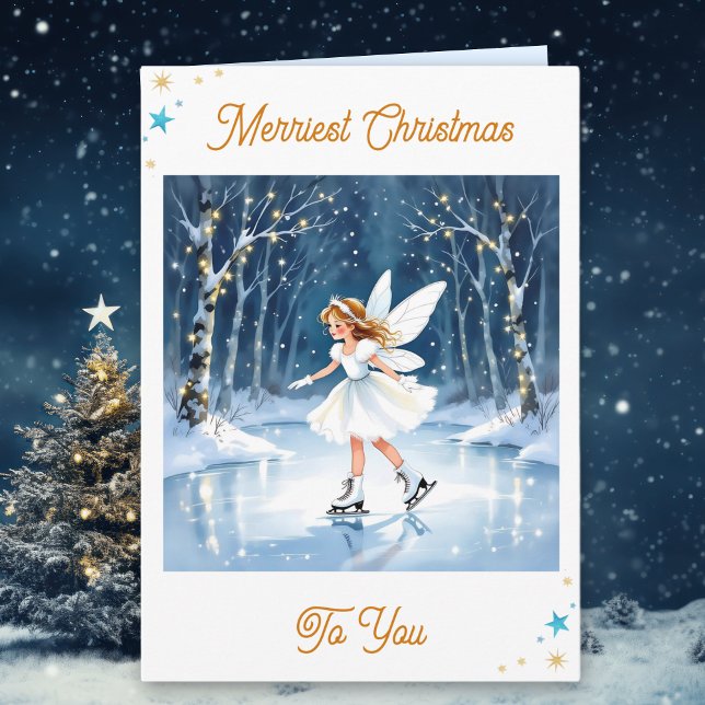 Christmas Fairy Ice Skating in an Enchanted Forest Karte (Von Creator hochgeladen)