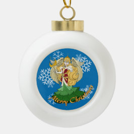 Christmas Fairy  Keramik Kugel-Ornament
