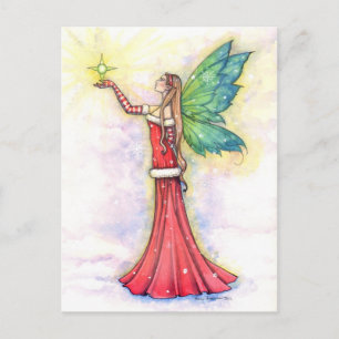 Christmas Fairy Postcard von Molly Harrison Feiertagspostkarte
