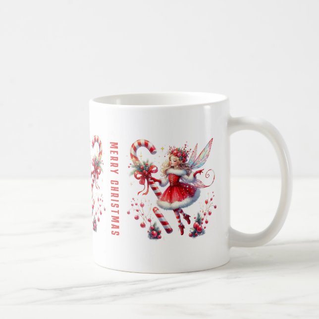 Christmas Fairy Red White Candy Cane Kaffeetasse (Rechts)