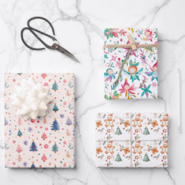 Christmas Fairy Tree Gingerbread Man Geschenkpapier Set