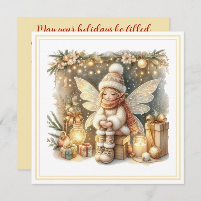 Christmas Fairy – Whimsical Winter Holiday Card (Vorne/Hinten)