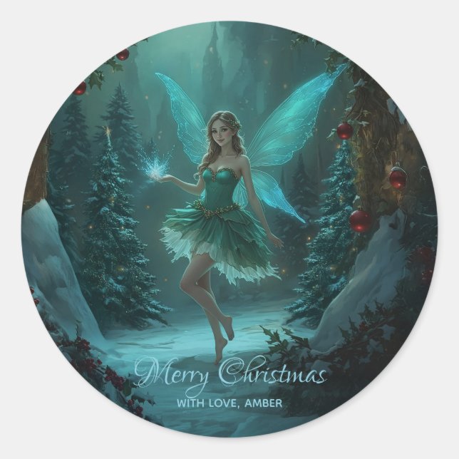 Christmas Fairy with a Spark of Magic Sticker (Vorderseite)