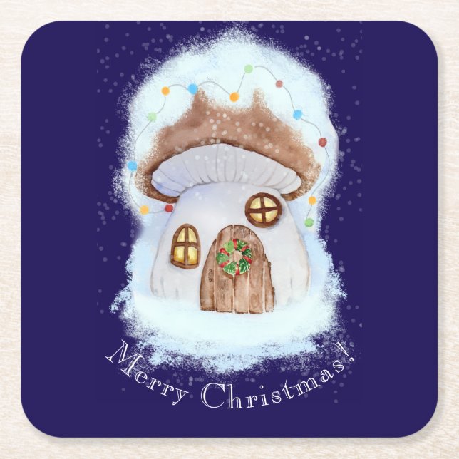 Christmas Fairytale House Rechteckiger Pappuntersetzer (Vorderseite)