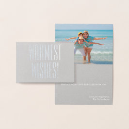 CHRISTMAS FAMILIENBEACH FOTO CARD SILVER FOLIE MIN FOLIENKARTE