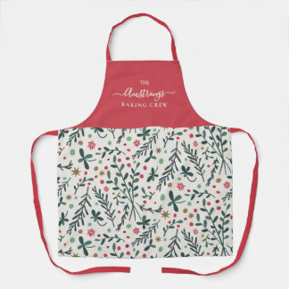 Christmas family apron | Hand drawn green branches Schürze