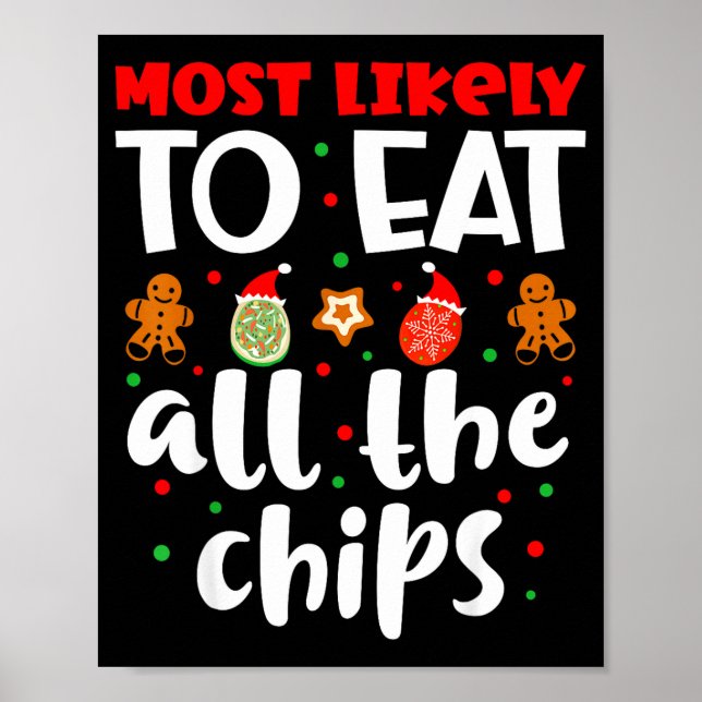 Christmas Family Cute Funny Most Likely To Eat All Poster (Vorne)