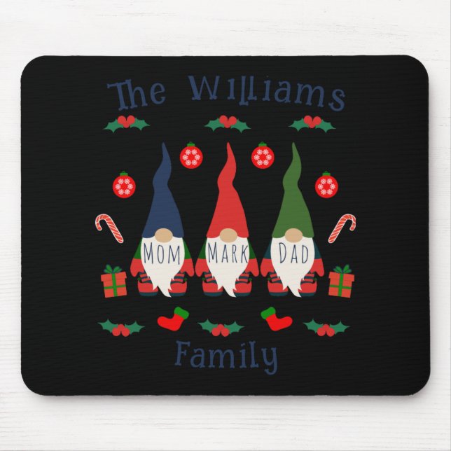 Christmas Family Gnomes Cute And Funny T Shirt  Mousepad (Vorne)