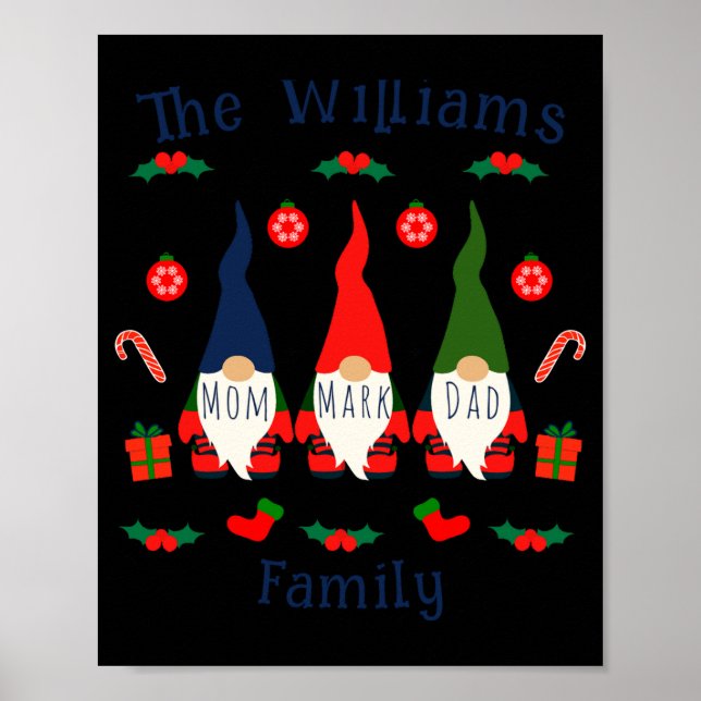 Christmas Family Gnomes Cute And Funny T Shirt  Poster (Vorne)