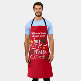 Christmas Family JOY IN JESUS Custom Christian  Schürze