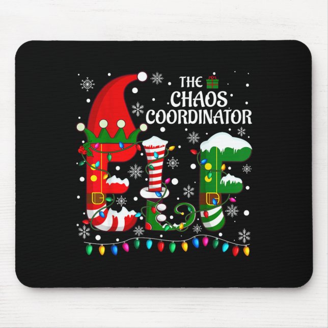 Christmas Family Matching Pajamas Chaos Coordinato Mousepad (Vorne)