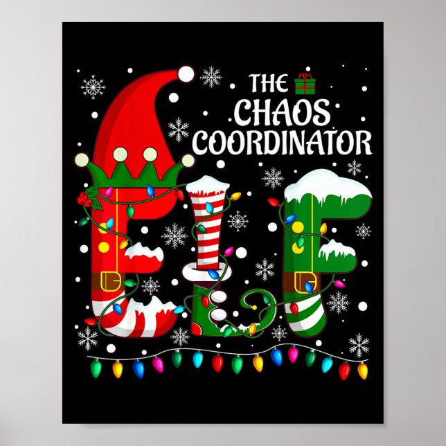 Christmas Family Matching Pajamas Chaos Coordinato Poster (Vorne)
