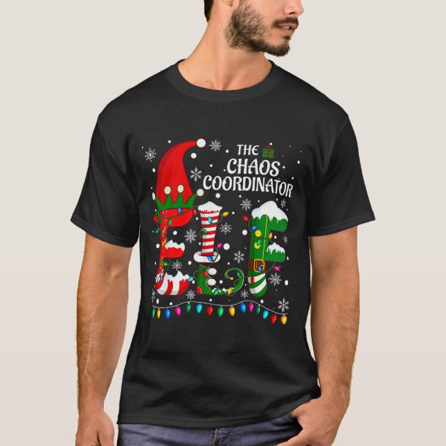 Christmas Family Matching Pajamas Chaos Coordinato T-Shirt (Vorderseite)