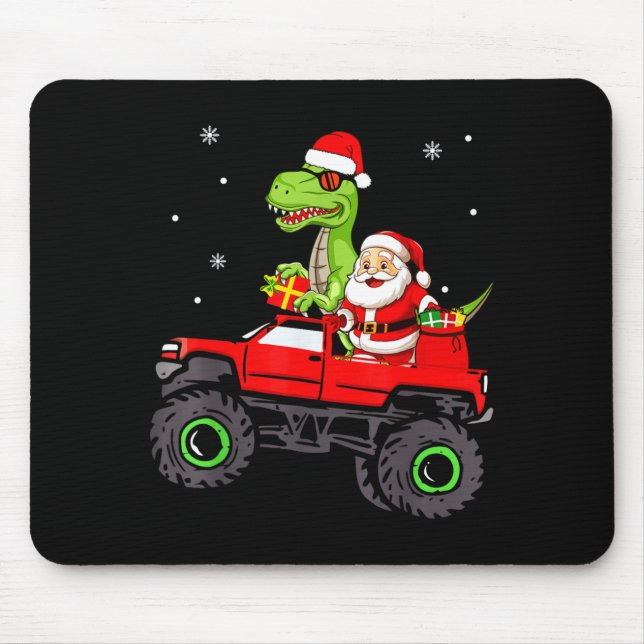 Christmas Family Matching Santa Truck Dinosaur Boy Mousepad (Vorne)