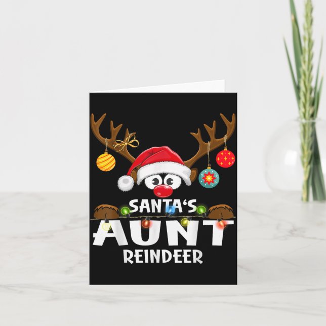 Christmas Family Santa's Aunt Reindeer Pajama  Karte (Vorderseite)