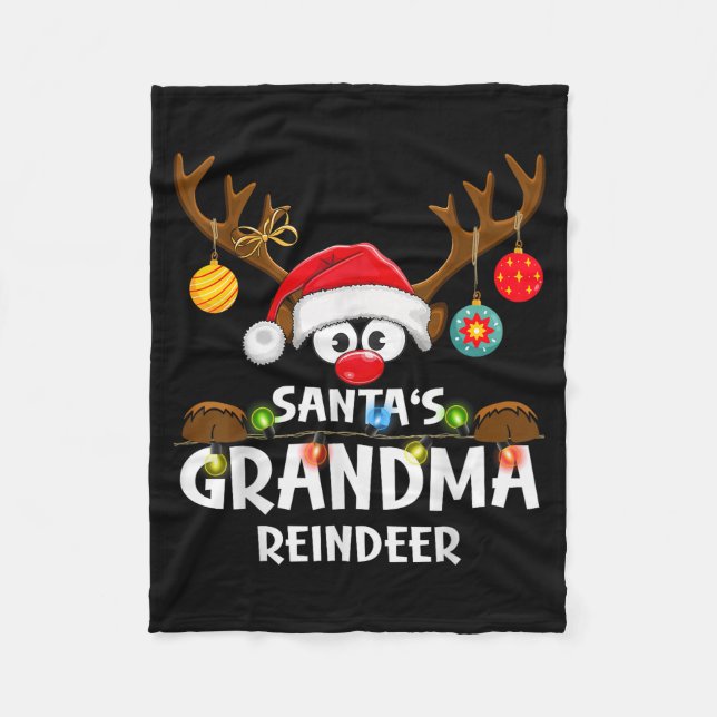 Christmas Family Santa's Grandma Reindeer Pajama  Fleecedecke (Vorderseite)