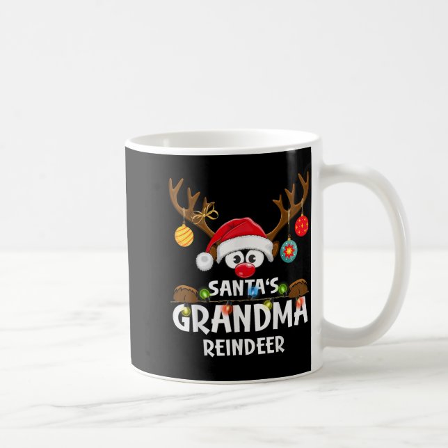 Christmas Family Santa's Grandma Reindeer Pajama  Kaffeetasse (Rechts)