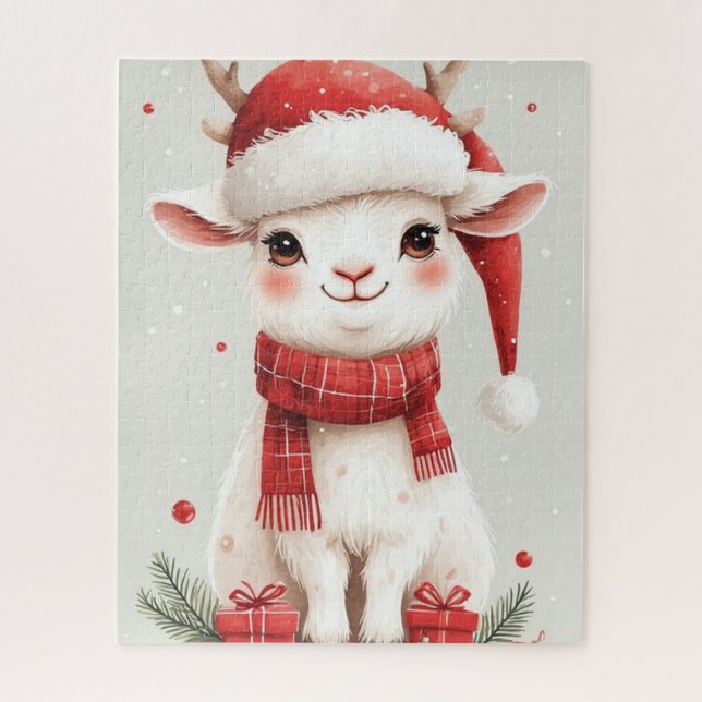 Christmas Farm Animal Cute Goat  Puzzle (Vertikal)