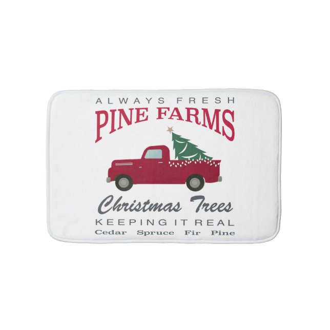 CHRISTMAS FARMHOUSE RED TRUCK BADEMATTE (Vorderseite)