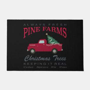 CHRISTMAS FARMHOUSE RED TRUCK FUßMATTE