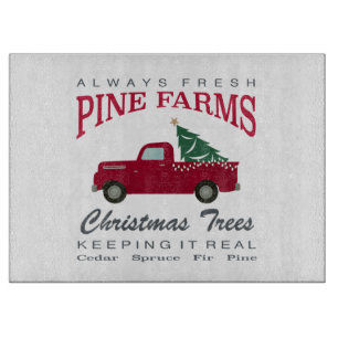 CHRISTMAS FARMHOUSE RED TRUCK SCHNEIDEBRETT
