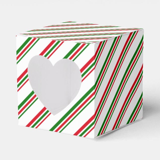 Christmas Favor Box Candy Cane Stripe Geschenkschachtel (Vorderseite)